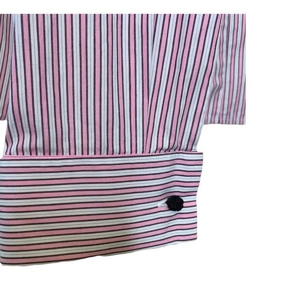 Charter Club pink striped buttoned long sleeves shirt size 16 - Picture 5 of 7